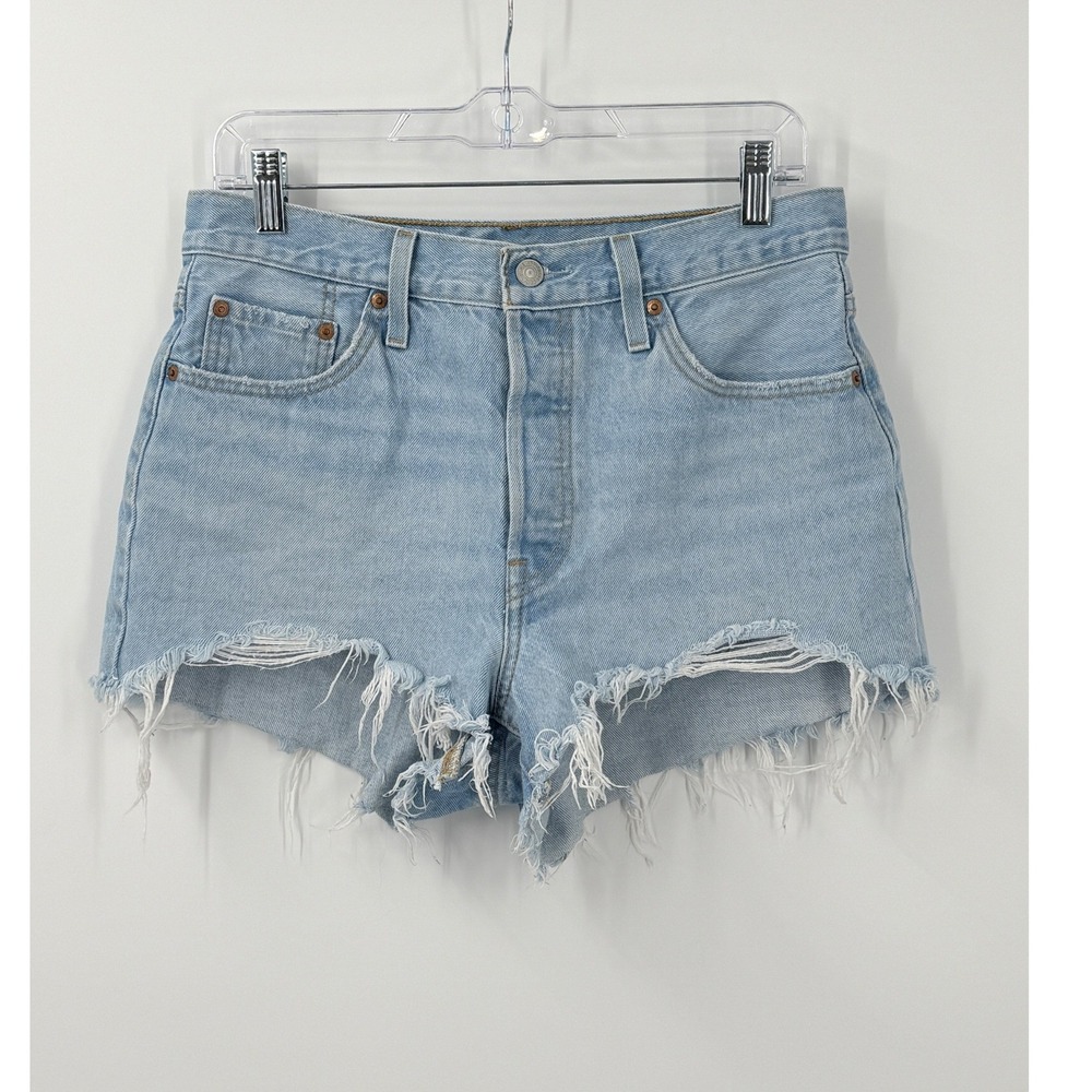 Levi's Premium 501 Original Cutoff Shorts Womens 29 Light Wash Denim High Rise